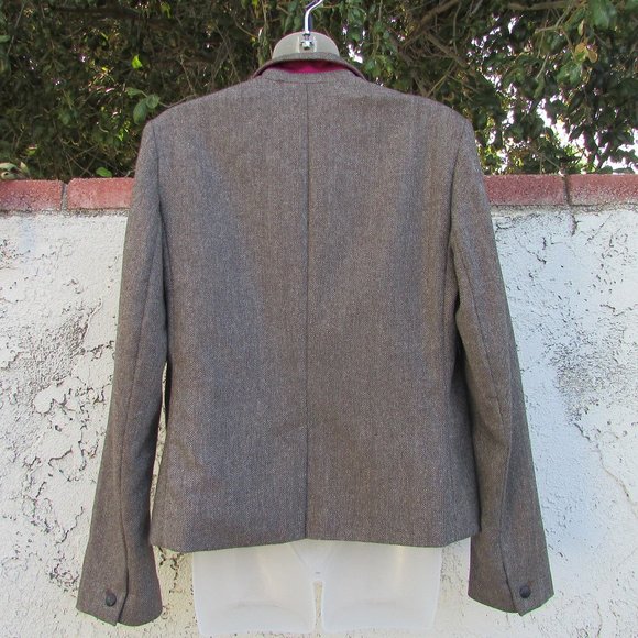 Gap The Academy Brown Herringbone Blazer 10 - Picture 7 of 8